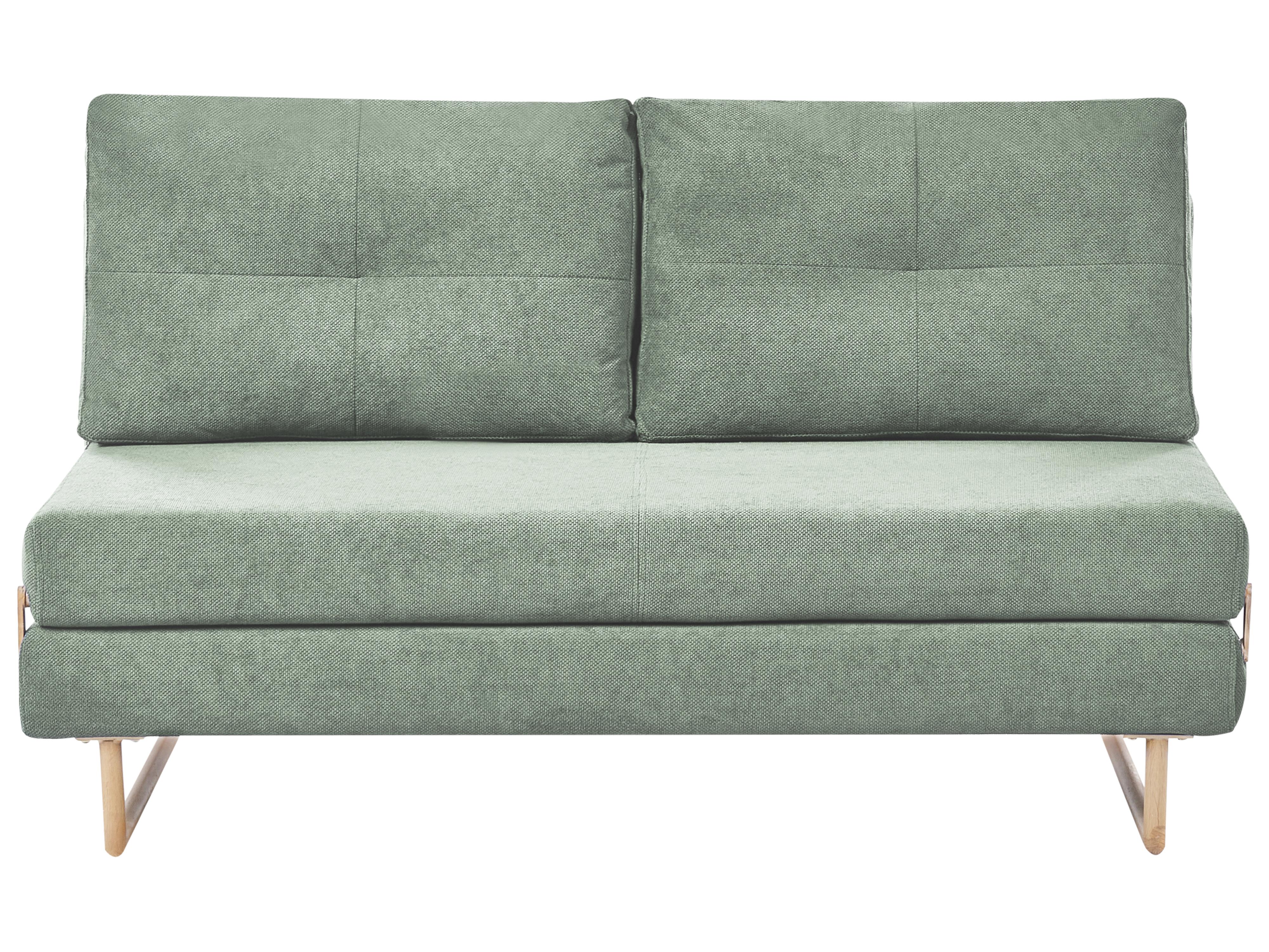 Sofa Bed 2 Seater JERSLEV Fabric Light Green