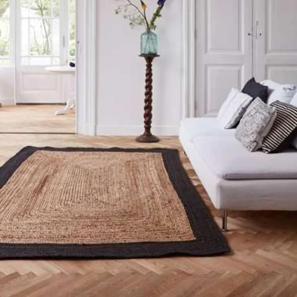 Eva Interieur Vloerkleed Jute - Naturel/Antraciet - 140x190