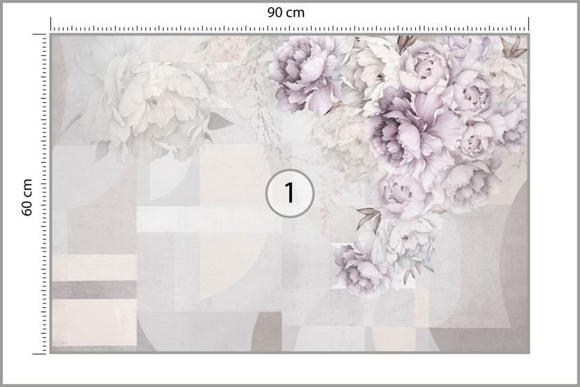 Fototapeta Peonie Na Geometrycznym Tle 90x60cm
