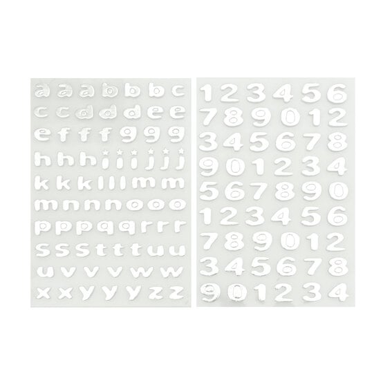 Silver Metallic Puffy Lowercase Alphabet Stickers 128 Pieces