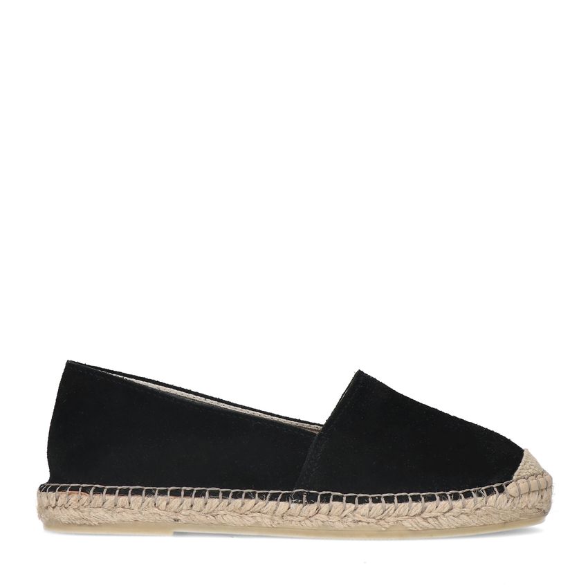 Manfield Zwarte suède espadrilles