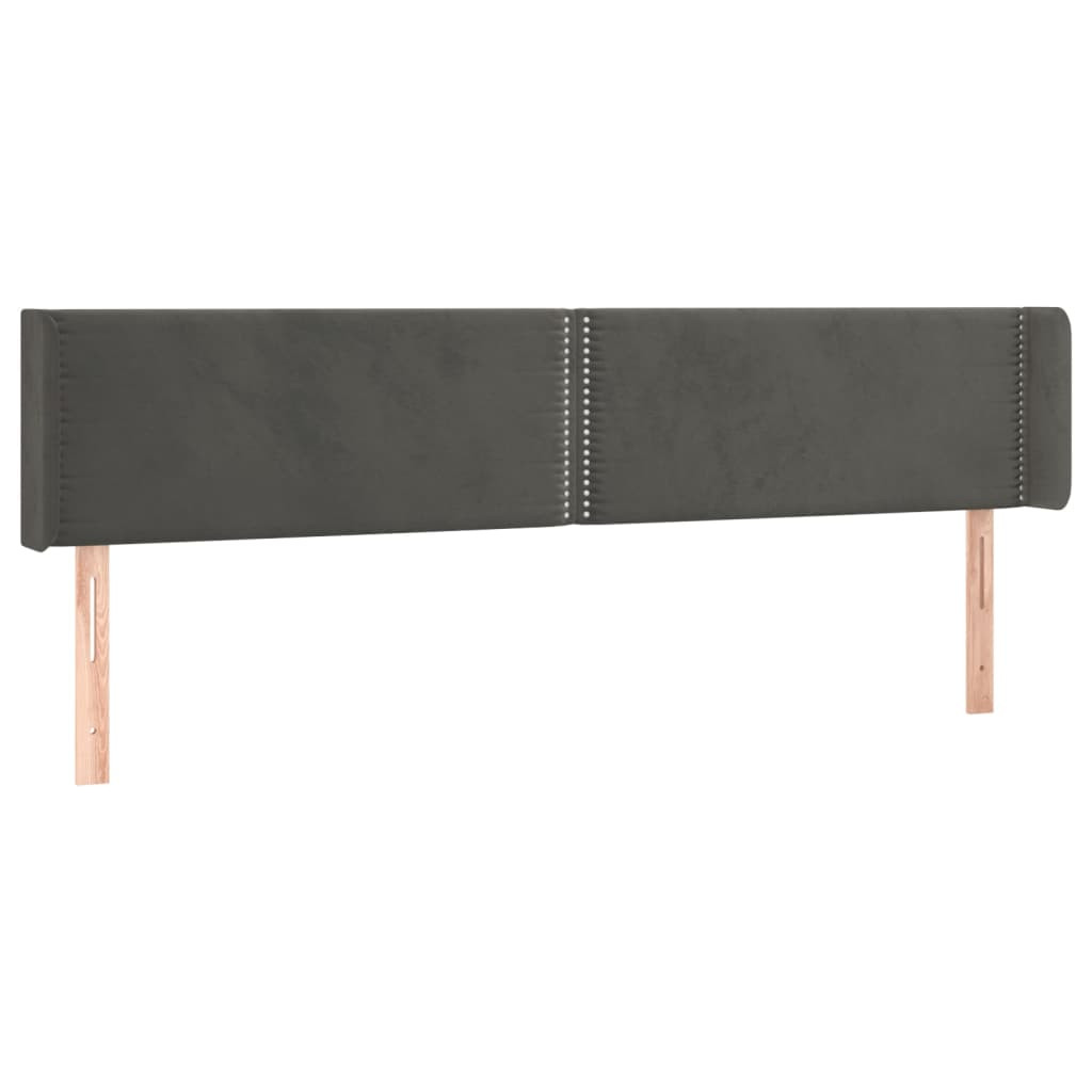 Wezgłowie Szary 203 x 16 x 78/88 cm Aksamit vidaXL