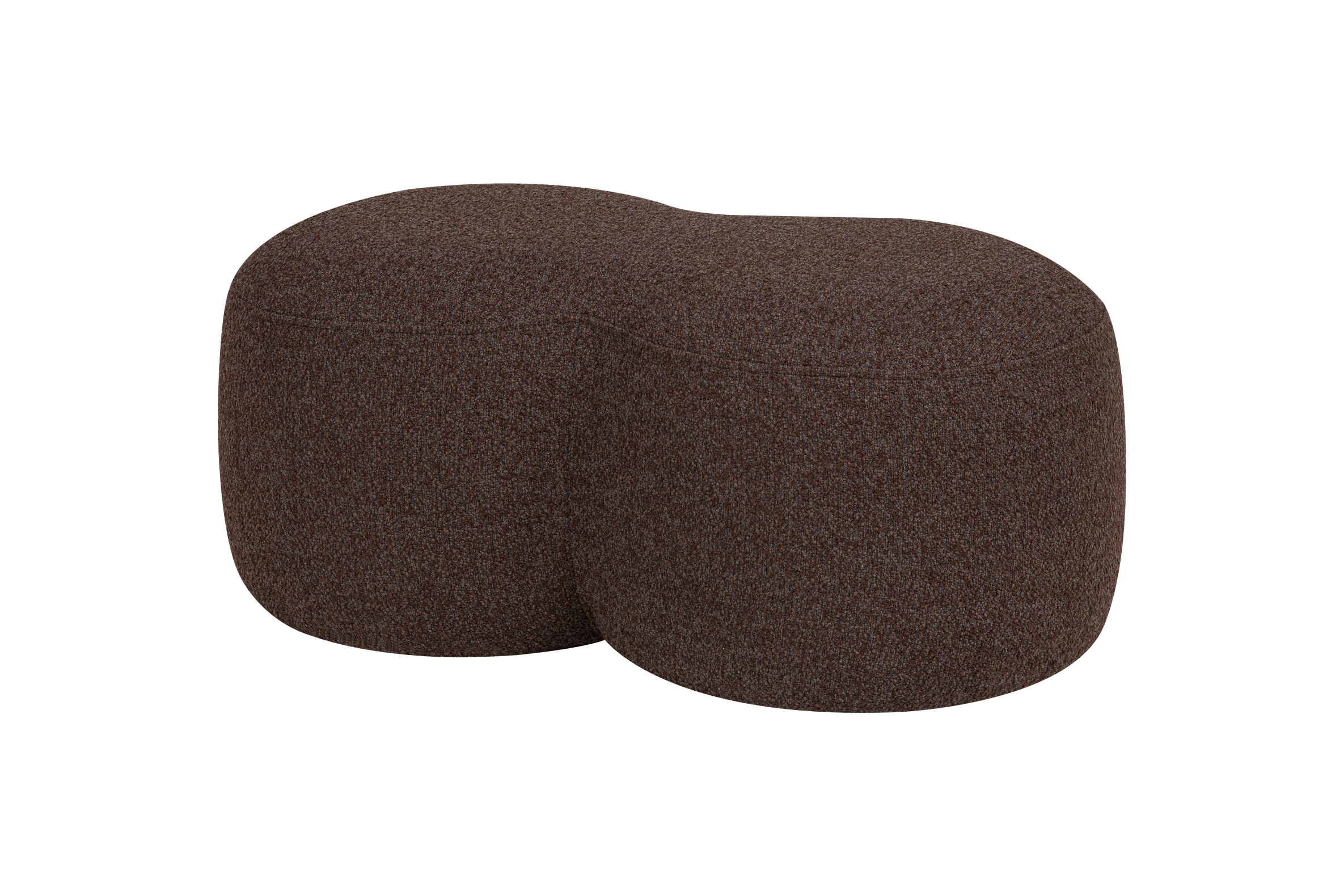noo.ma Umbo Pouf - Chocolate Brown Bouclé, 89x51x38 cm