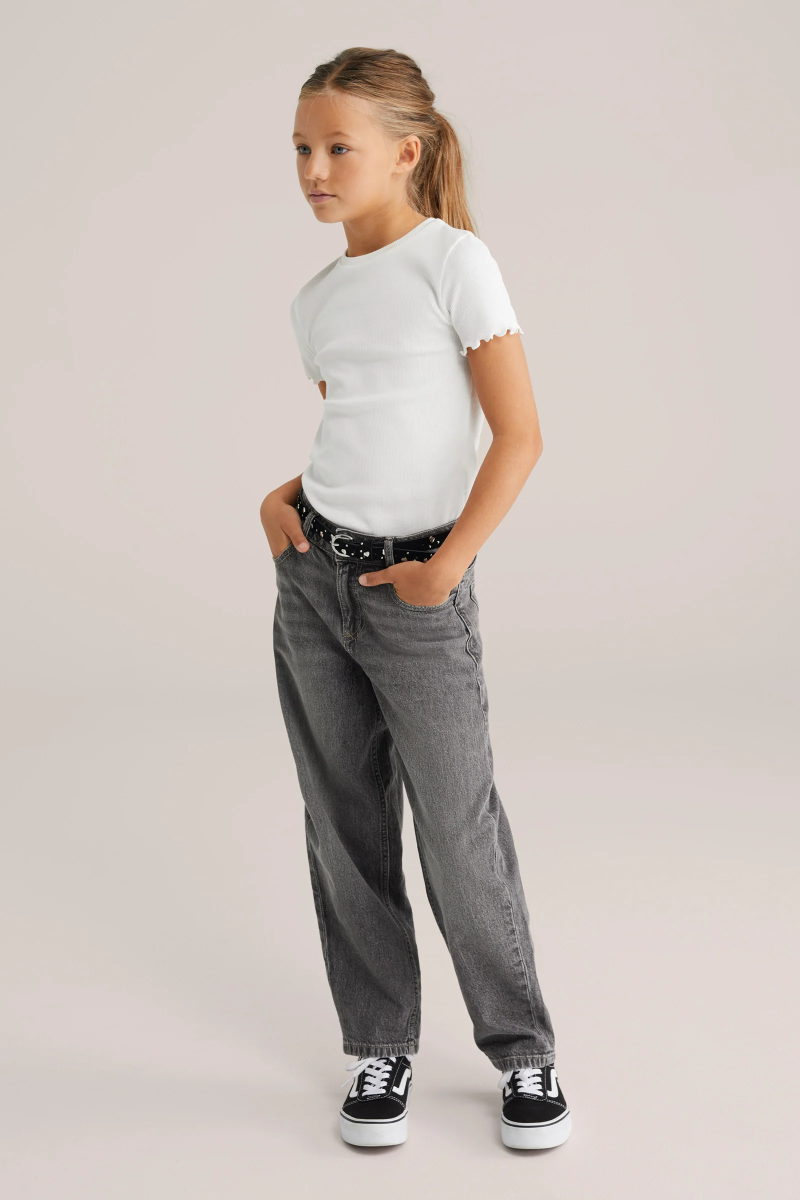 Meisjes T-shirt met ribstructuur