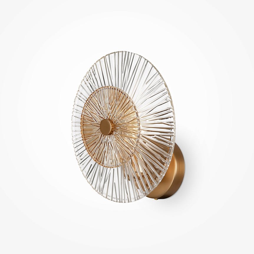 Applique rétro en verre - forme soleil stylisé YUMA