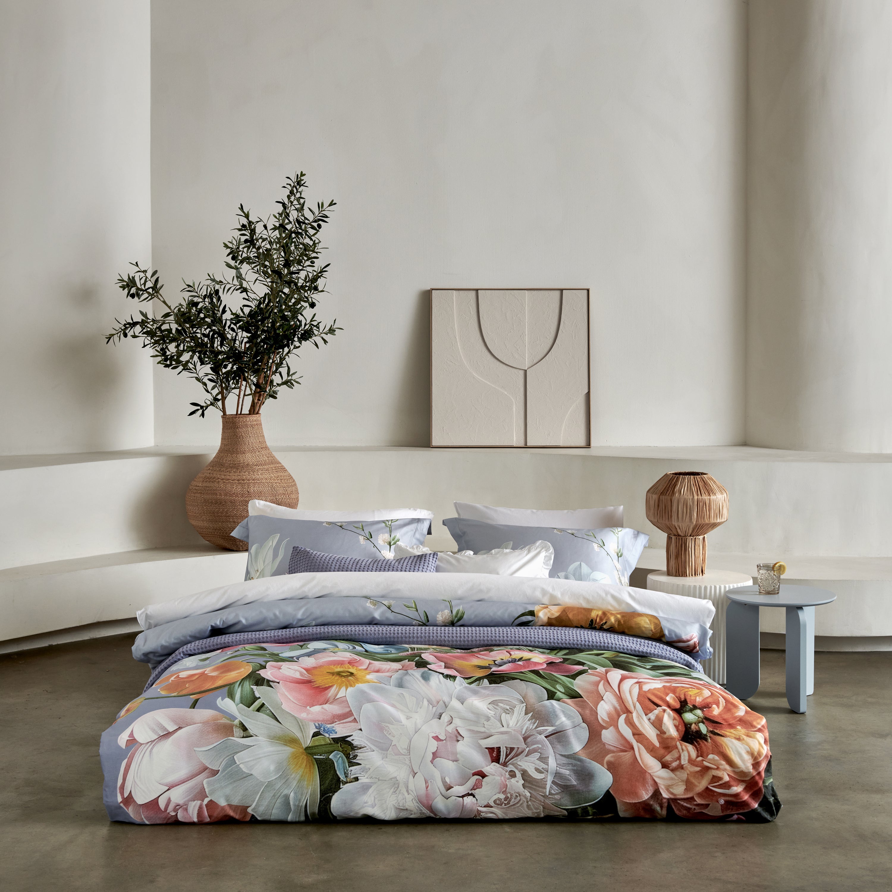 Vandyck Fleur Festive Dekbedovertrek 240x200/220 cm - Lavender Blue