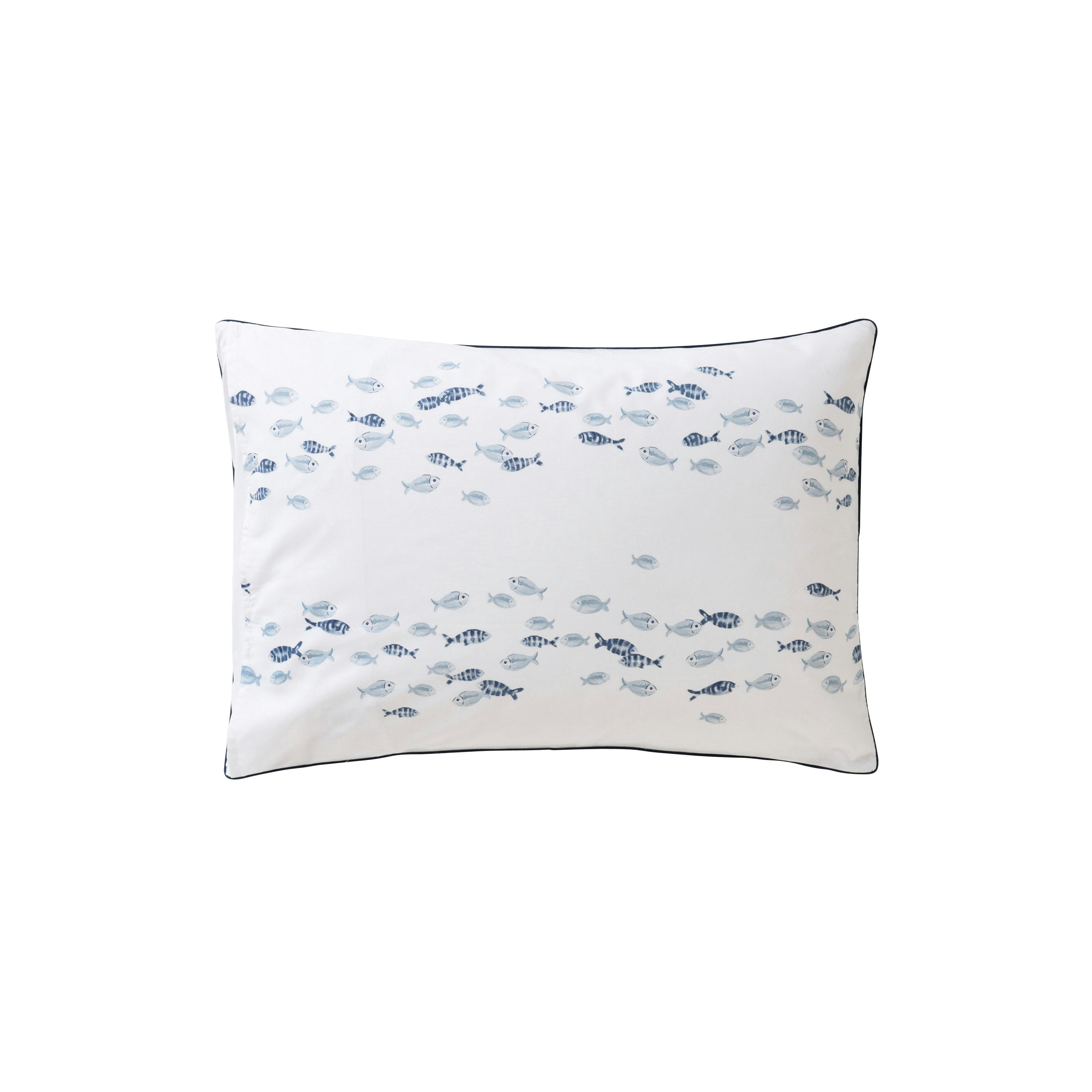 OCEANOS - Taie d'oreiller rectangulaire imprimé bleu 50 x 70 cm