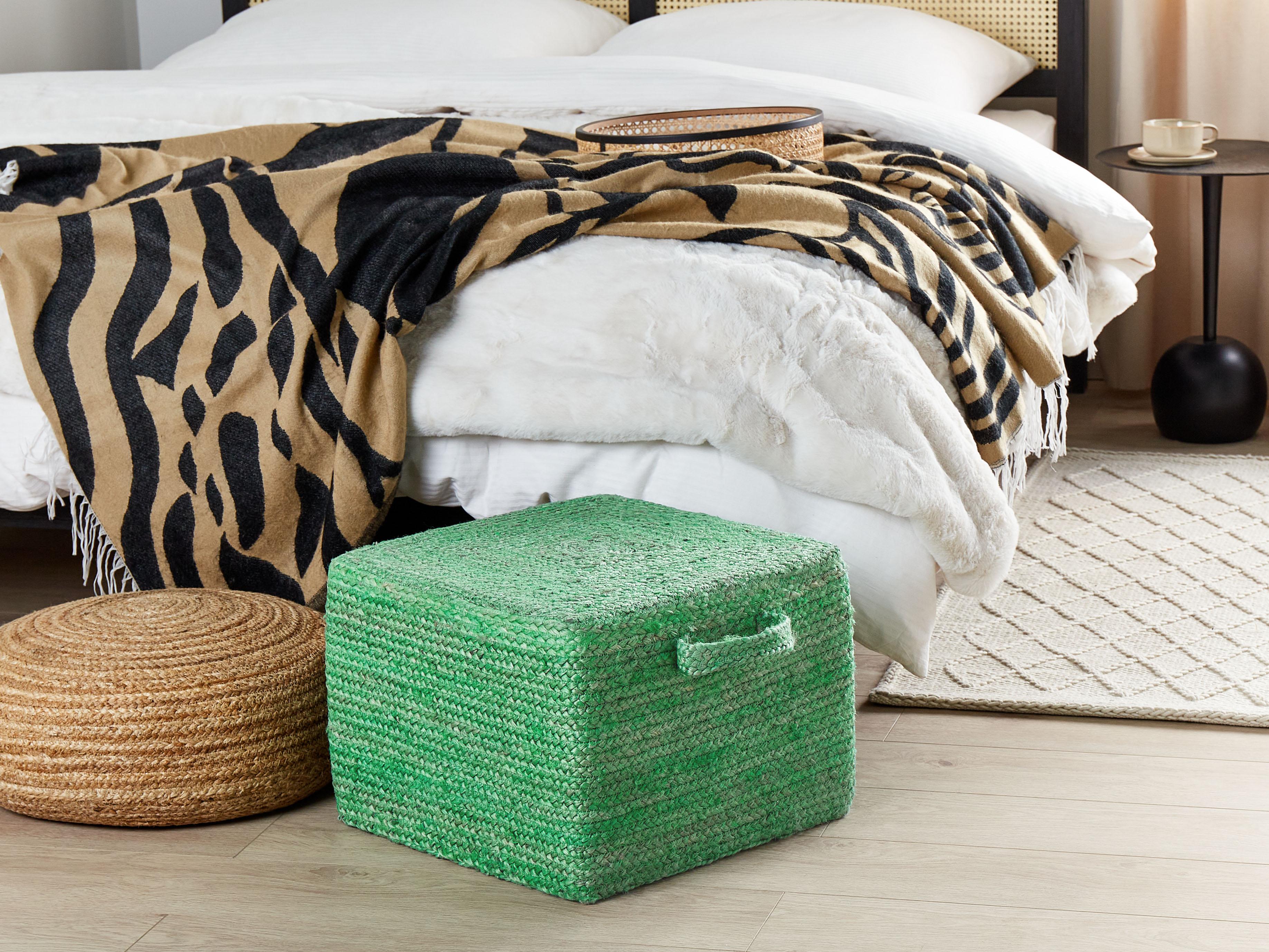 Pouffe DHADAR Jute Green