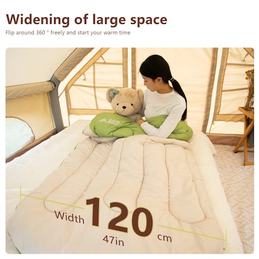 NNEOBA 2kg Large Winter Sleeping Bag 120cm White
