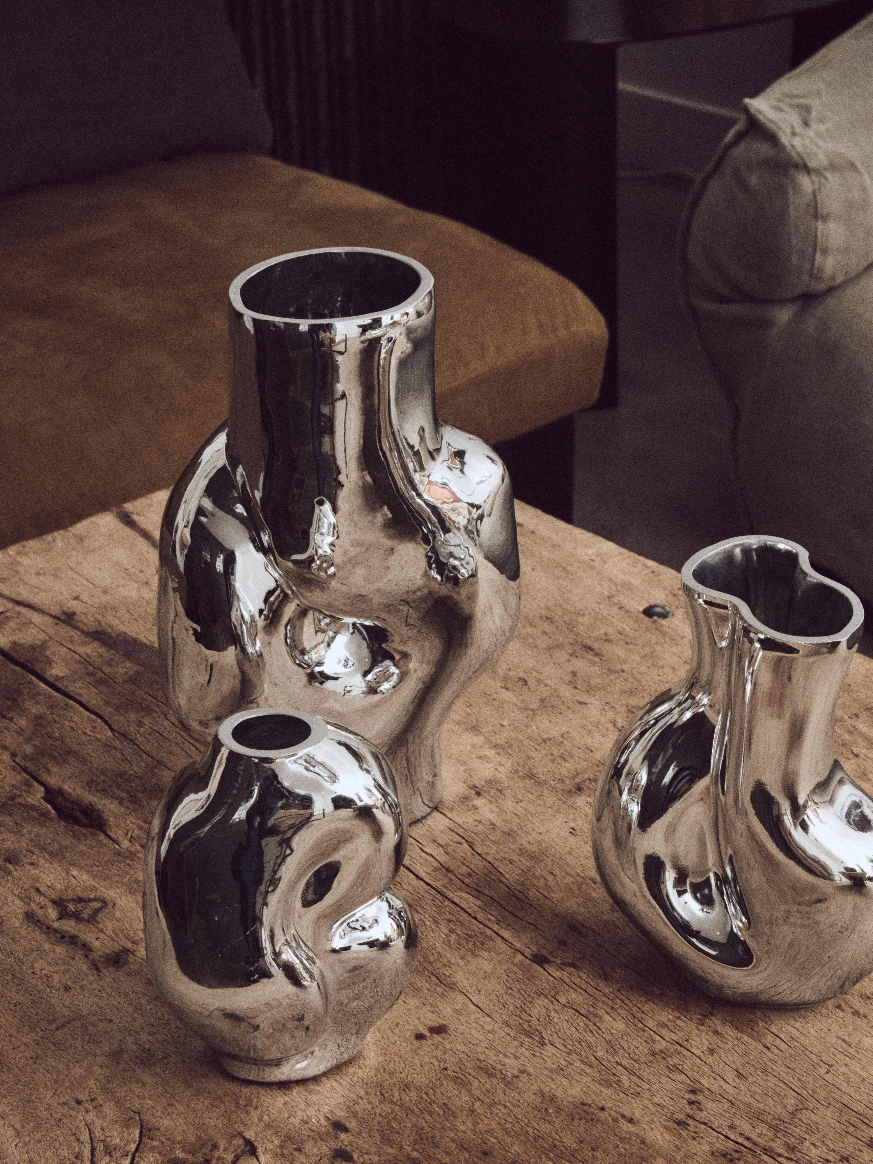 Handgefertigte Glas-Vase Gleam, H 22 cm