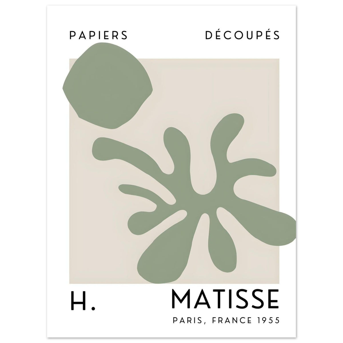 Artfulprints Poster Matisse – Echoes of the sea  - 30x40 cm - Groen