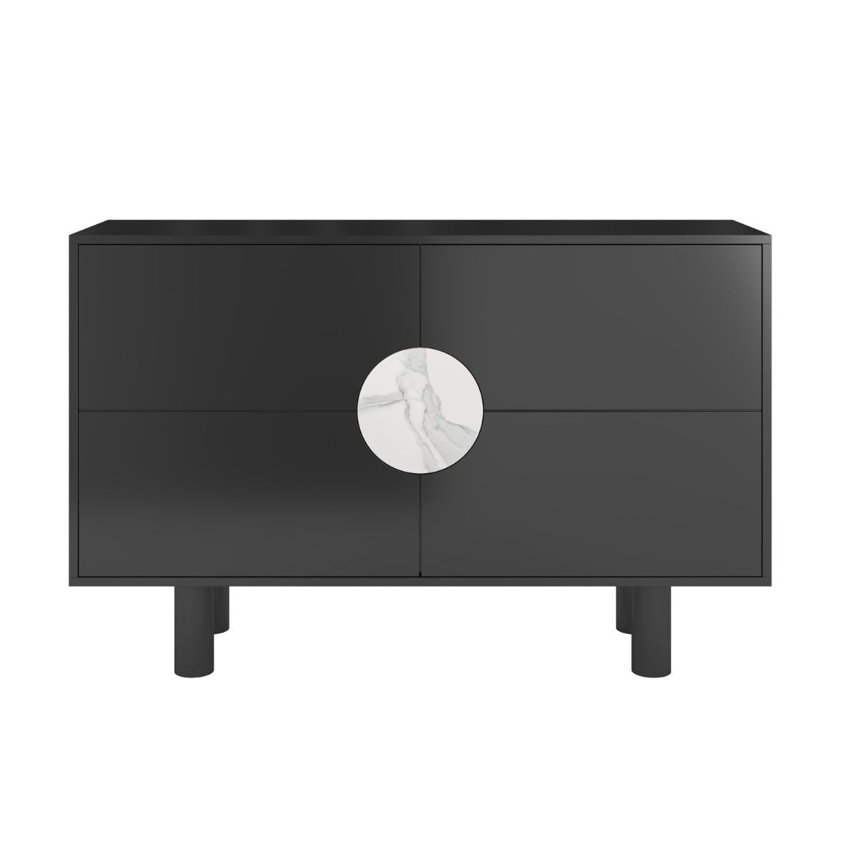 Nowoczesna komoda z marmurem Dancan ZOE 2D / czarny / 140 cm