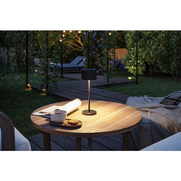 Tischleuchte, outdoor, IP44, schwarz