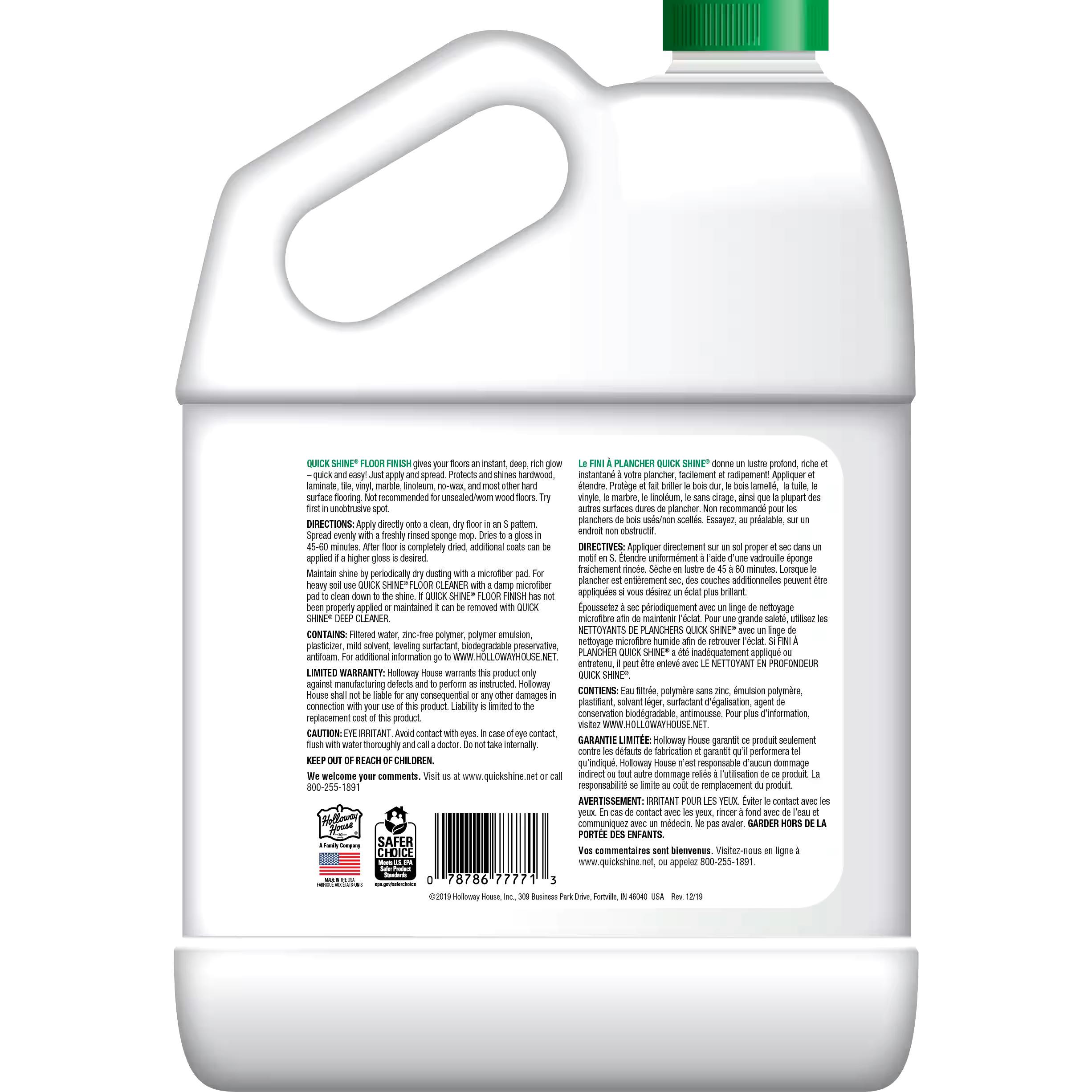 Quick Shine Multi-Surface Floor Finish, 3.78-L