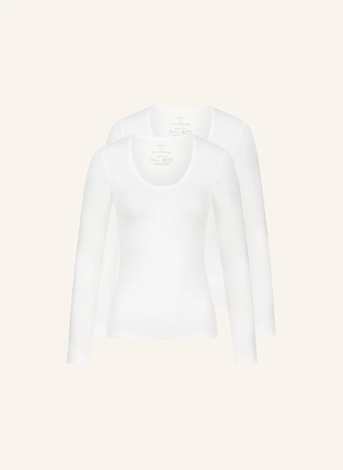 erlich textil 2er Pack Light Touch tiefausgeschnittenes Langarmshirt aus Lyocell - seidig weich