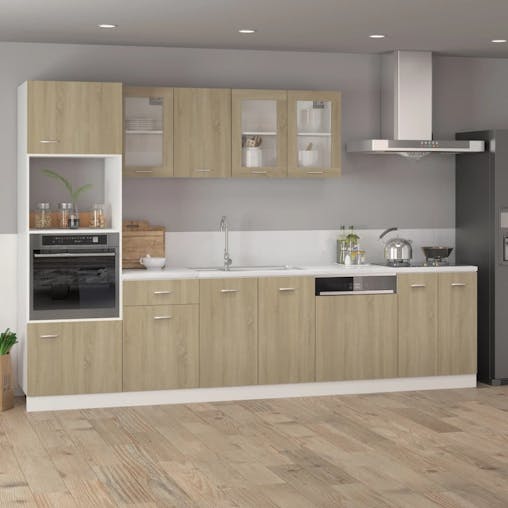 NNEVL Hanging Glass Cabinet Sonoma Oak 40x31x60 cm Chipboard