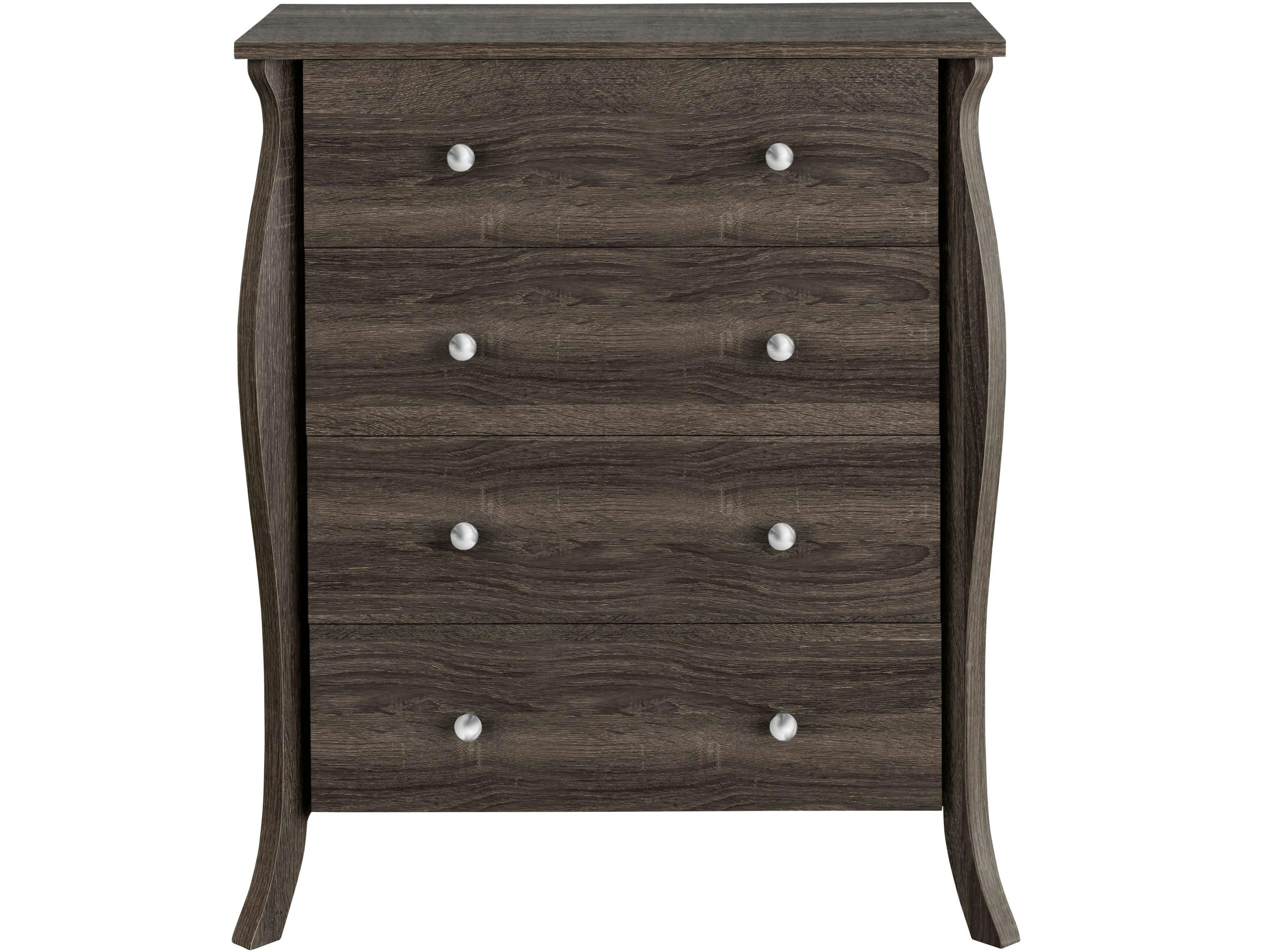 LUDWIG - Commode à 4 tiroirs en bois de chêne gris