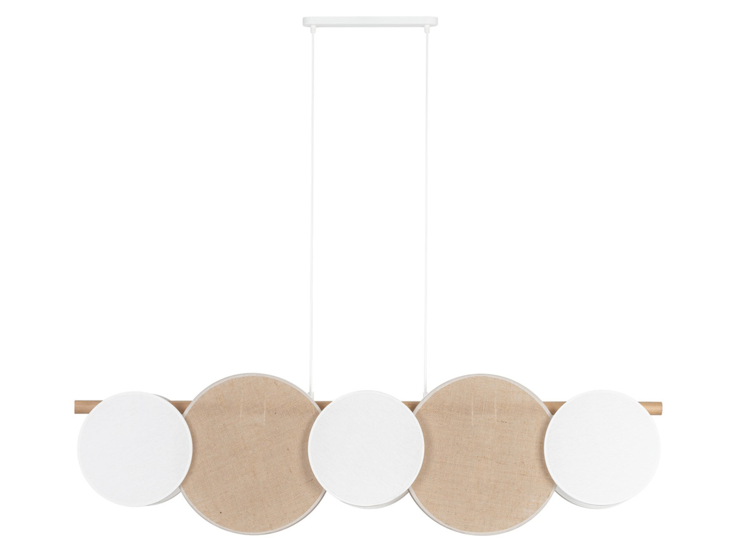Lampa wisząca Pulse 5-punktowa drewniana beżowa
