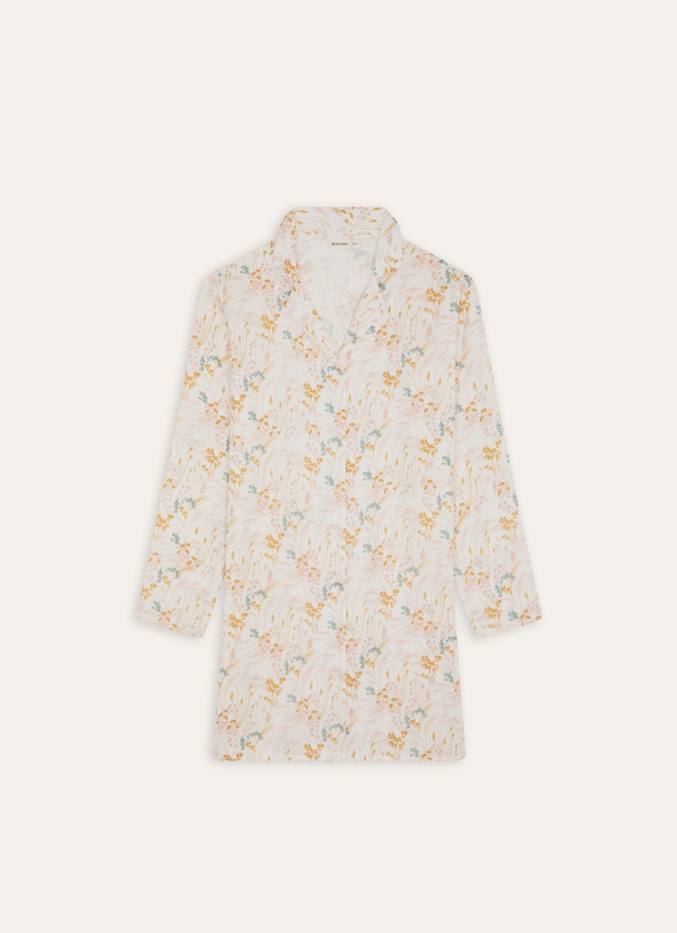 CHEMISE DE NUIT EN DOUBLE GAZE DE COTON MULTICOLORE