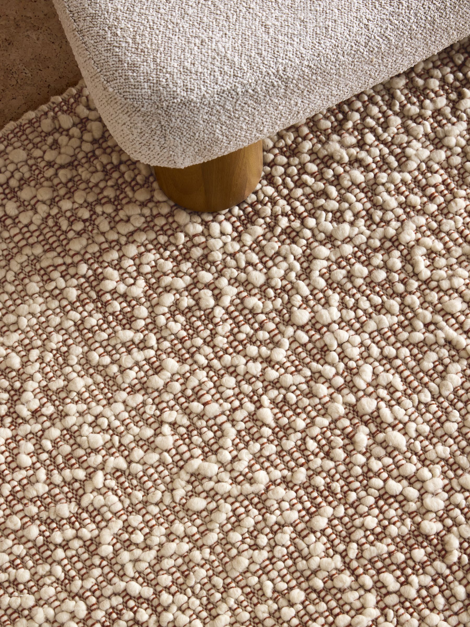 Claude Boucle Wool Rug in Rust