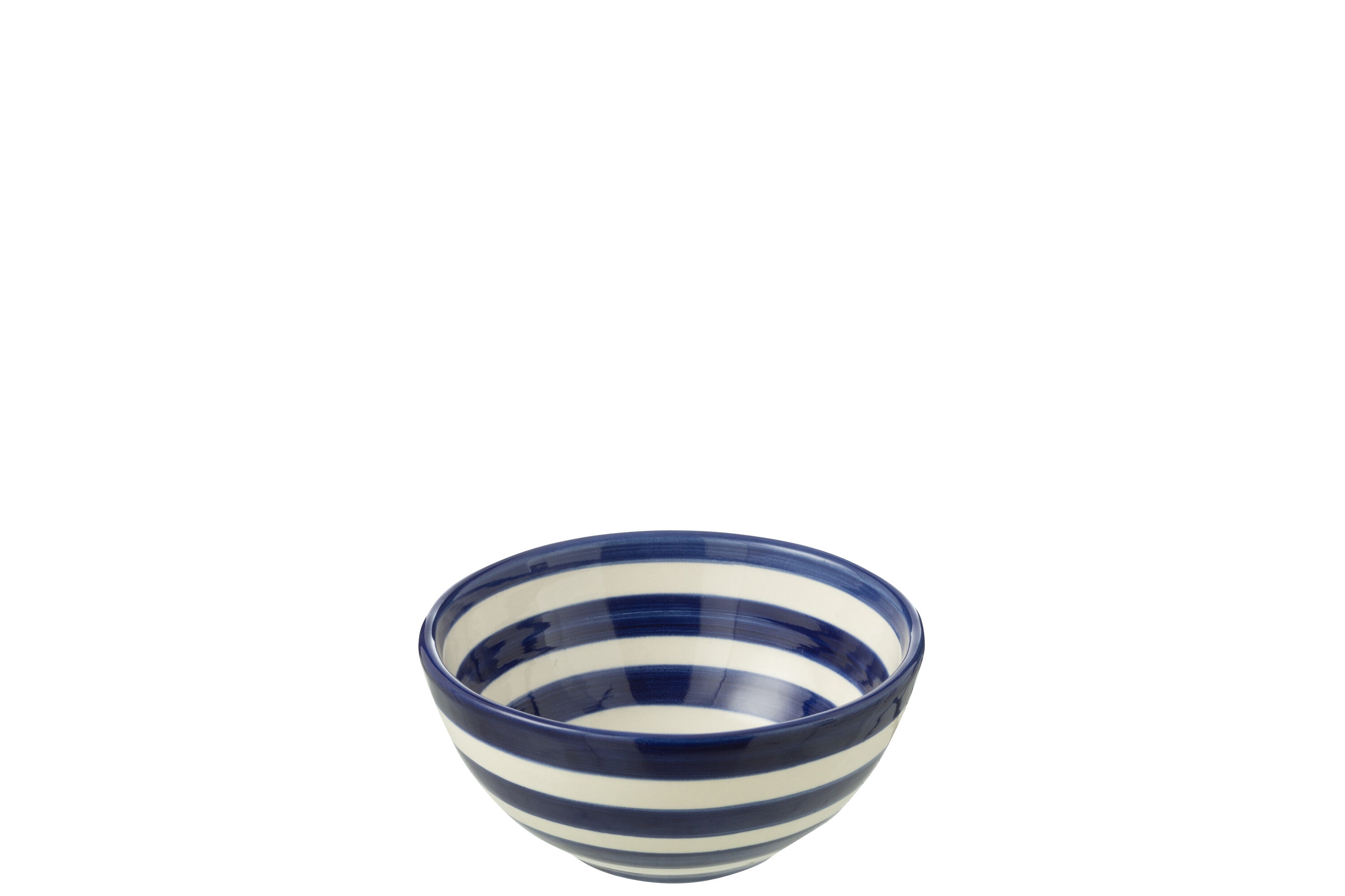 J-Line kom Granada Stripes High - keramiek - wit blauw - sma