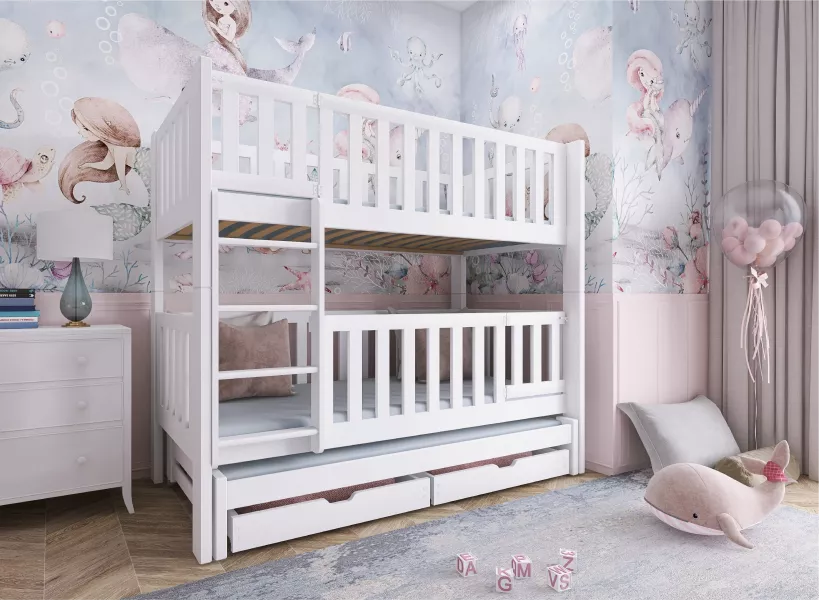 AGATHA 80x180 białe łóżko piętrowe Lano Meble