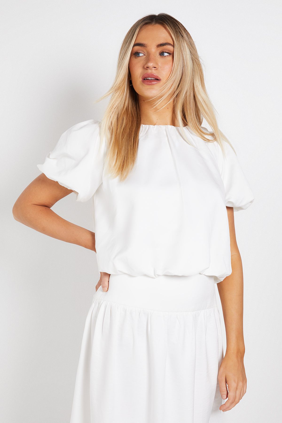 Dorothy Perkins Bubble Hem Crew Neck Top