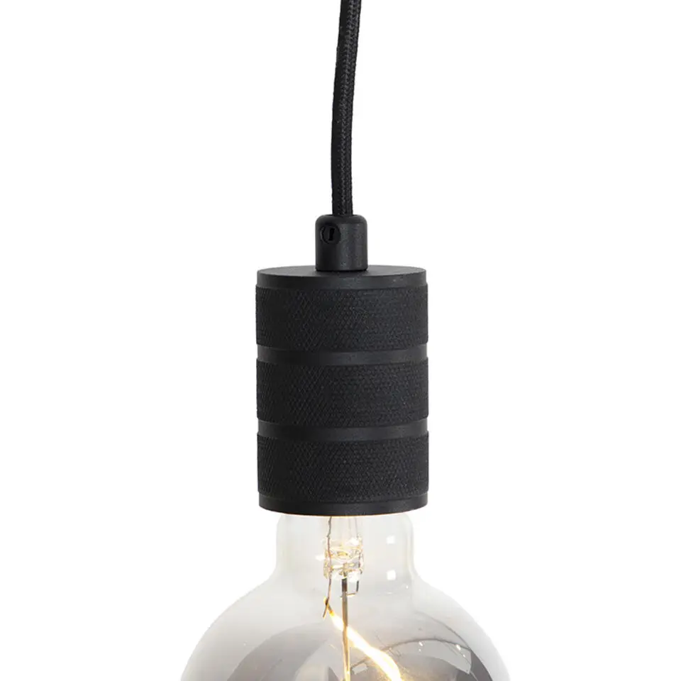 Qazqa railverlichting set iconic cavalux jeana zwart e27