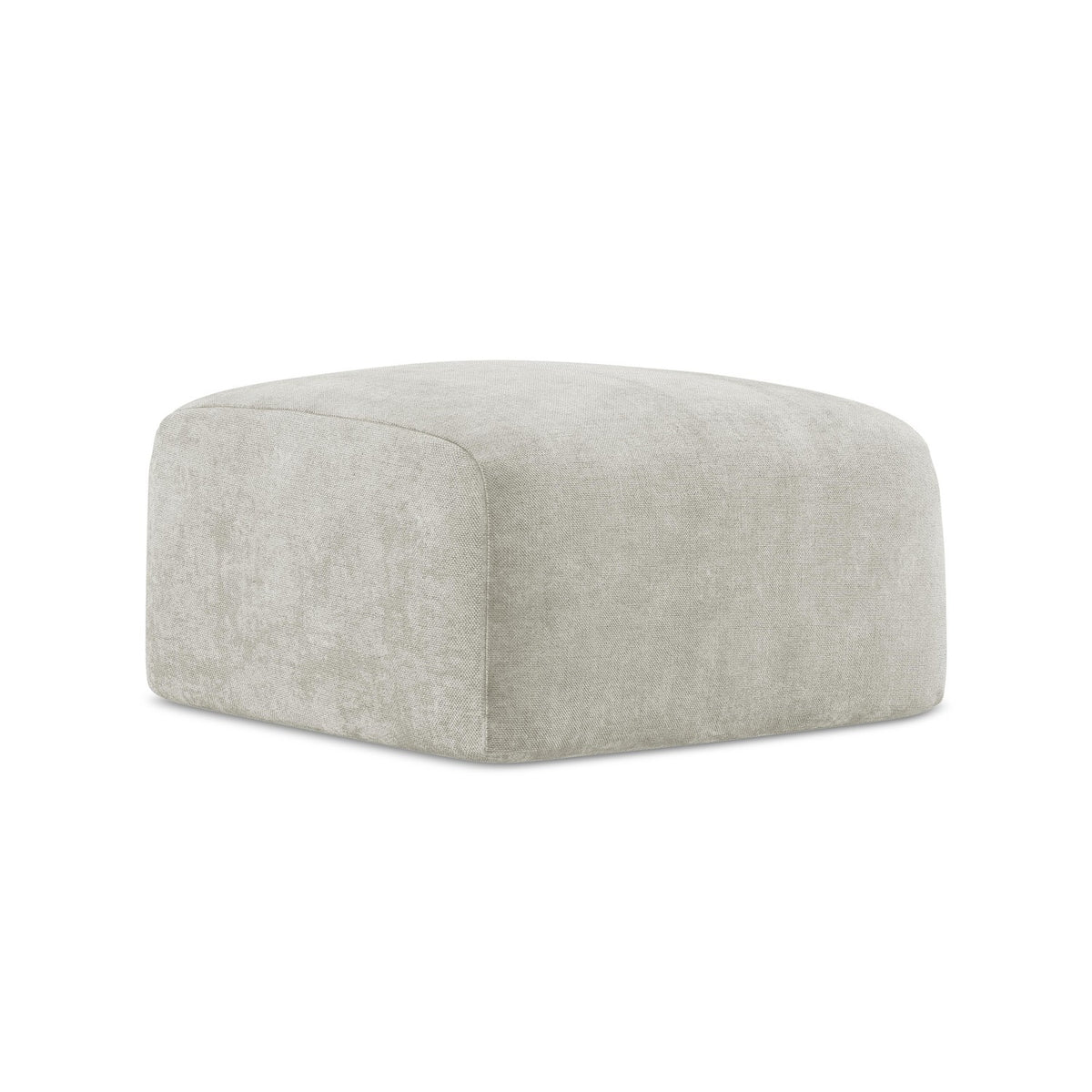 LaMiaSofa Poef Savona - chenille stof - parel - 65x65x40