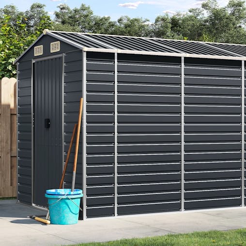 NNEVL Garden Shed Anthracite 191x980x198 cm Galvanised Steel