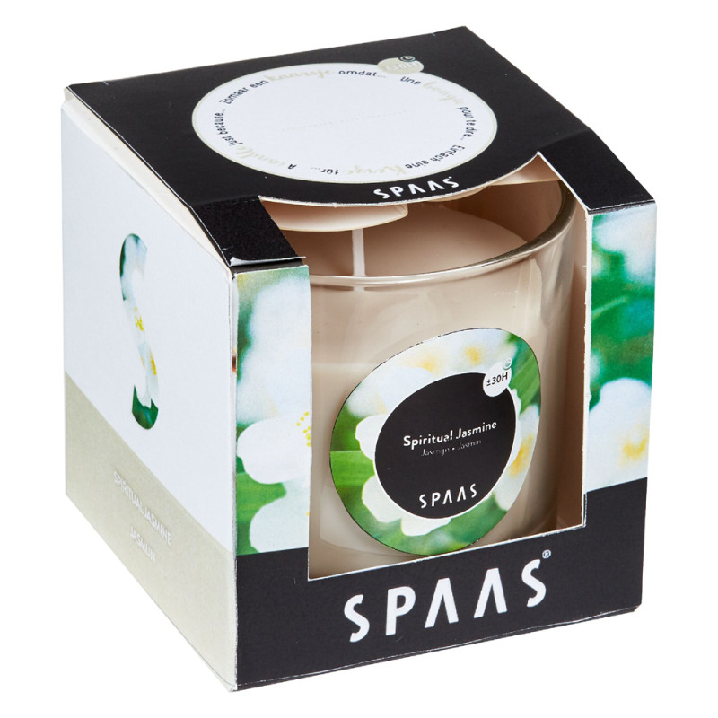 Bougie verre transparent parfumée jasmin