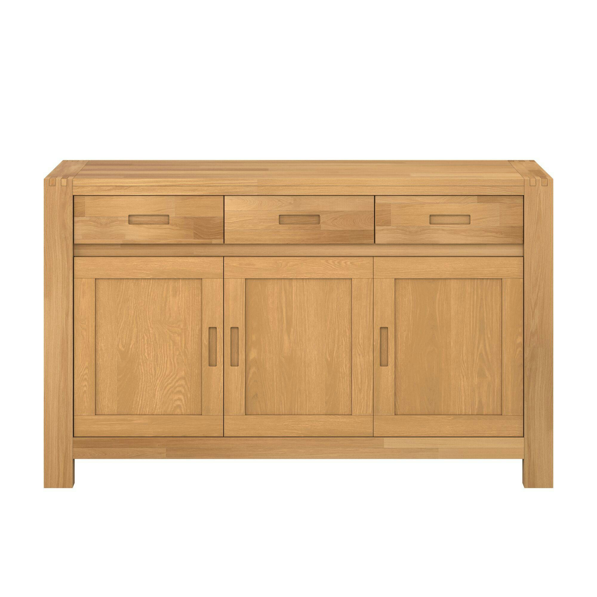 LUMINESCENCE - Buffet 3 portes, 3 tiroirs en bois finition chêne huilé