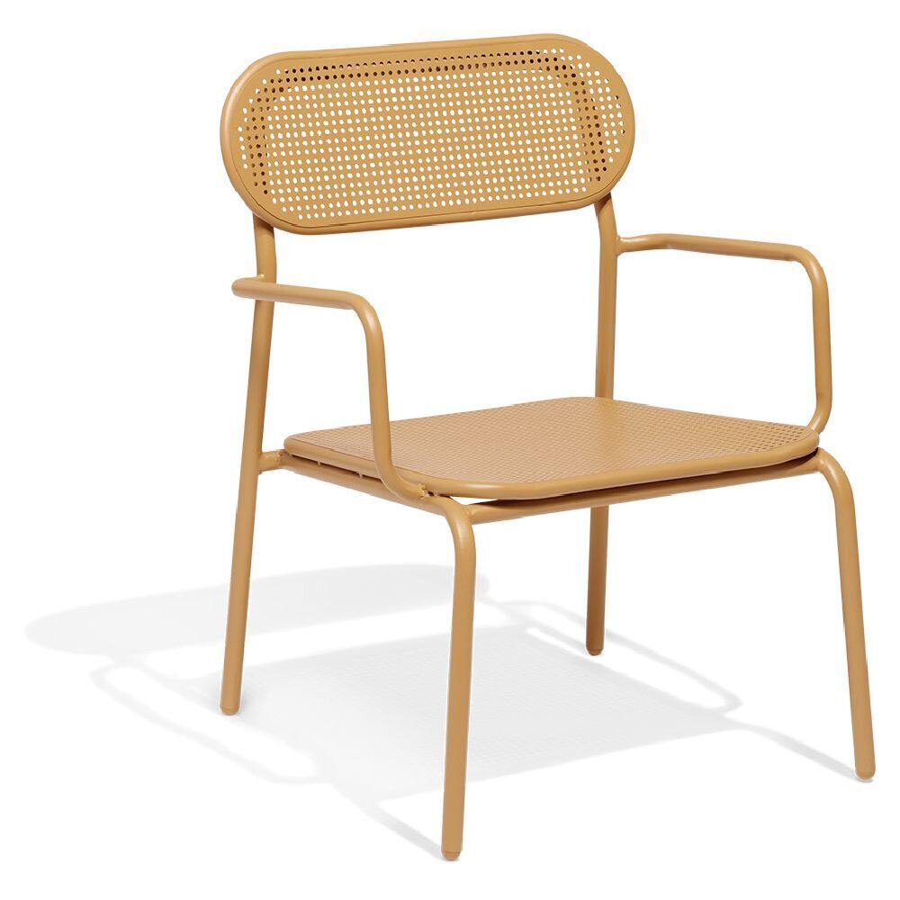 Fauteuil de jardin bas Faro empilable métal orange 56x56xH75cm
