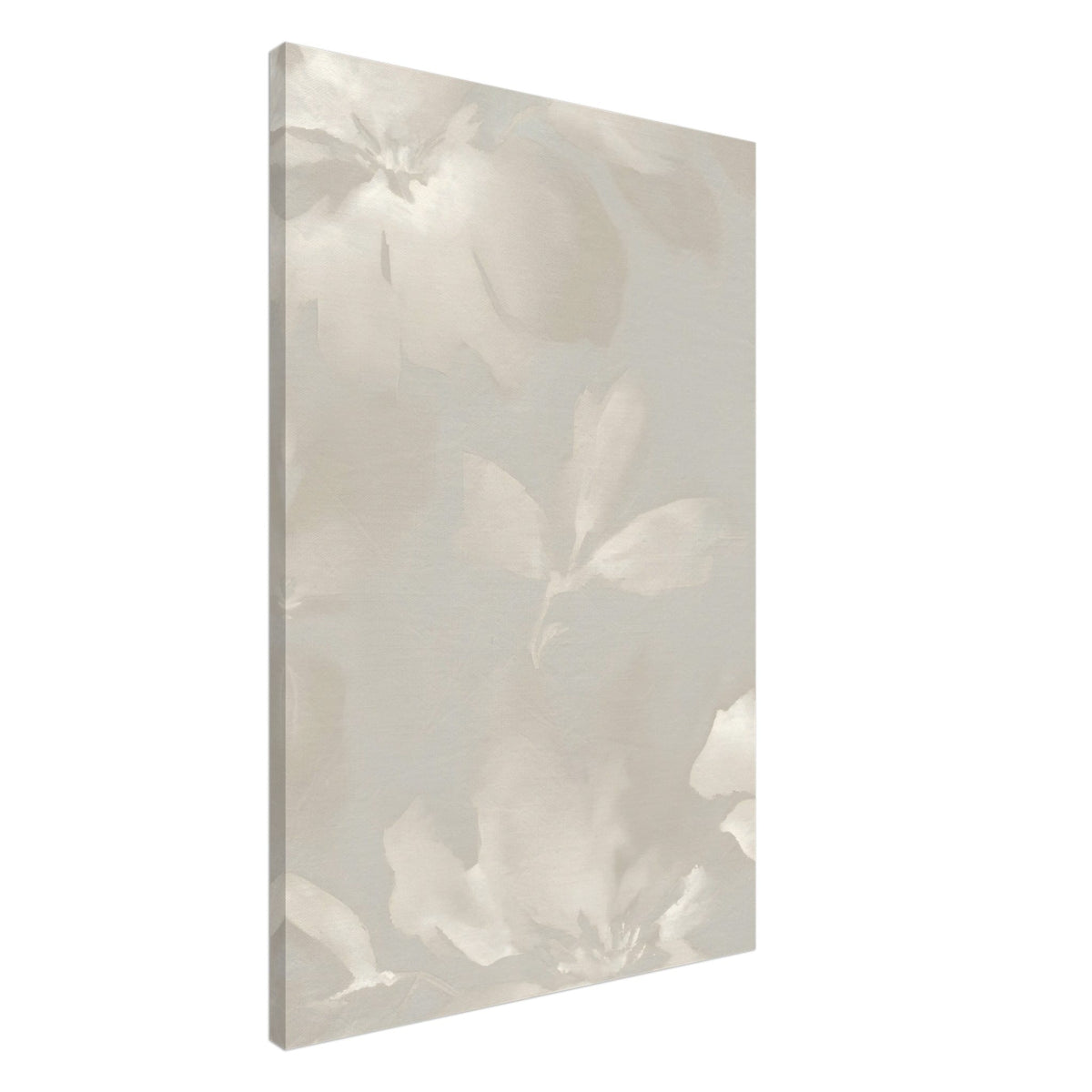 Artfulprints Canvas Soft grey blossoms canvas - 60x90 cm - Grijs