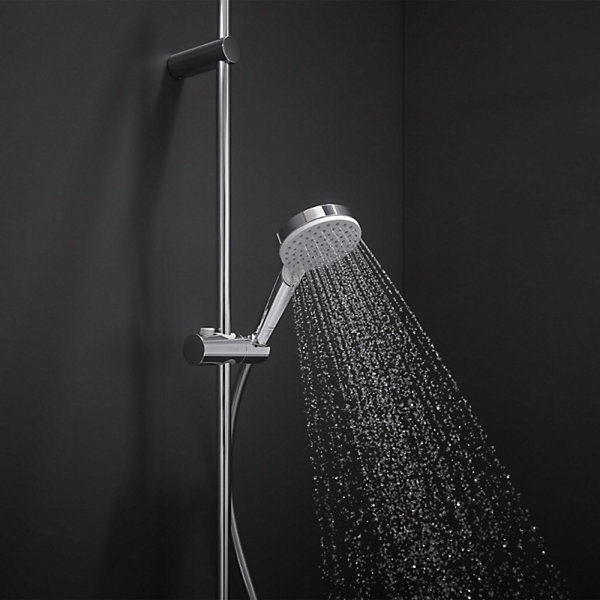 Mitigeur baignoire thermostatique HANSGROHE Ecostat 1001 CL chromé   pack pommeau de douche Crometta 2 jets   flexible   barre