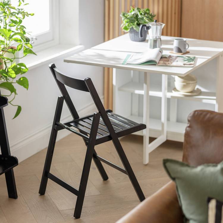 Habitat Solid Wood Folding Chair - Black