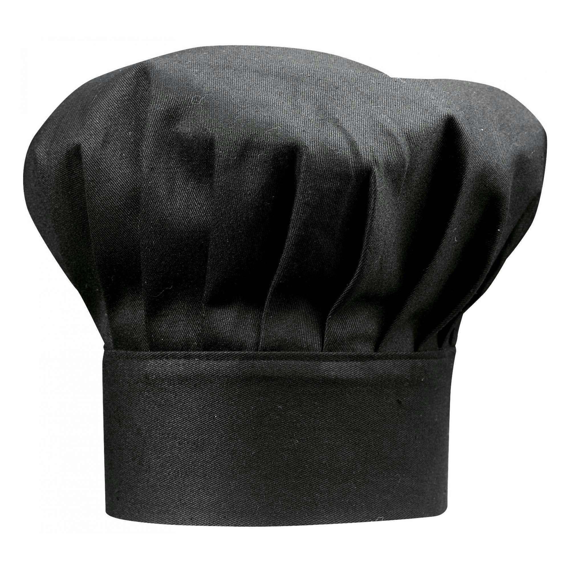 CHEF - Toque  en coton noir 27 x 33