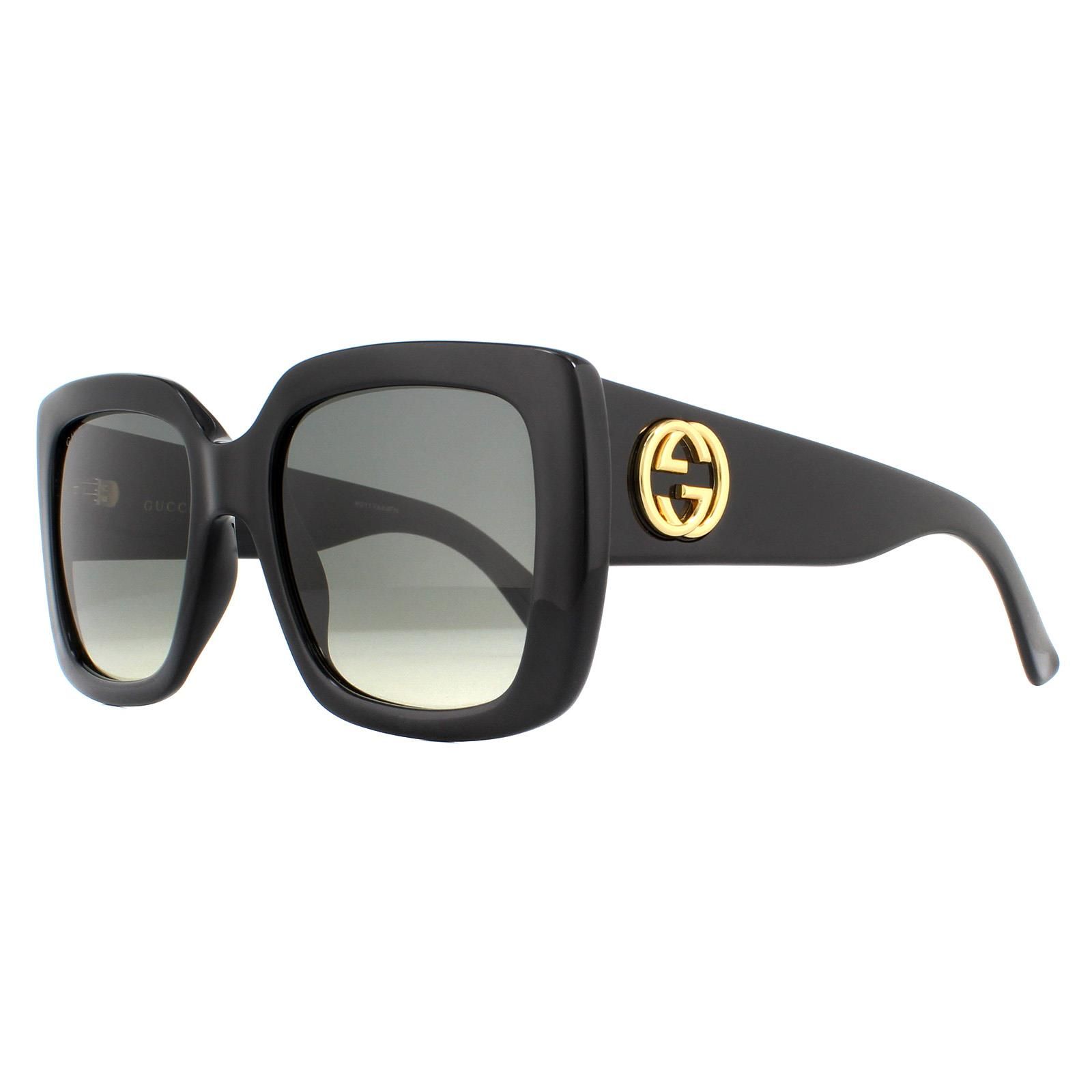 Gucci Square Black Grey Gradient Sunglasses GG0141SN