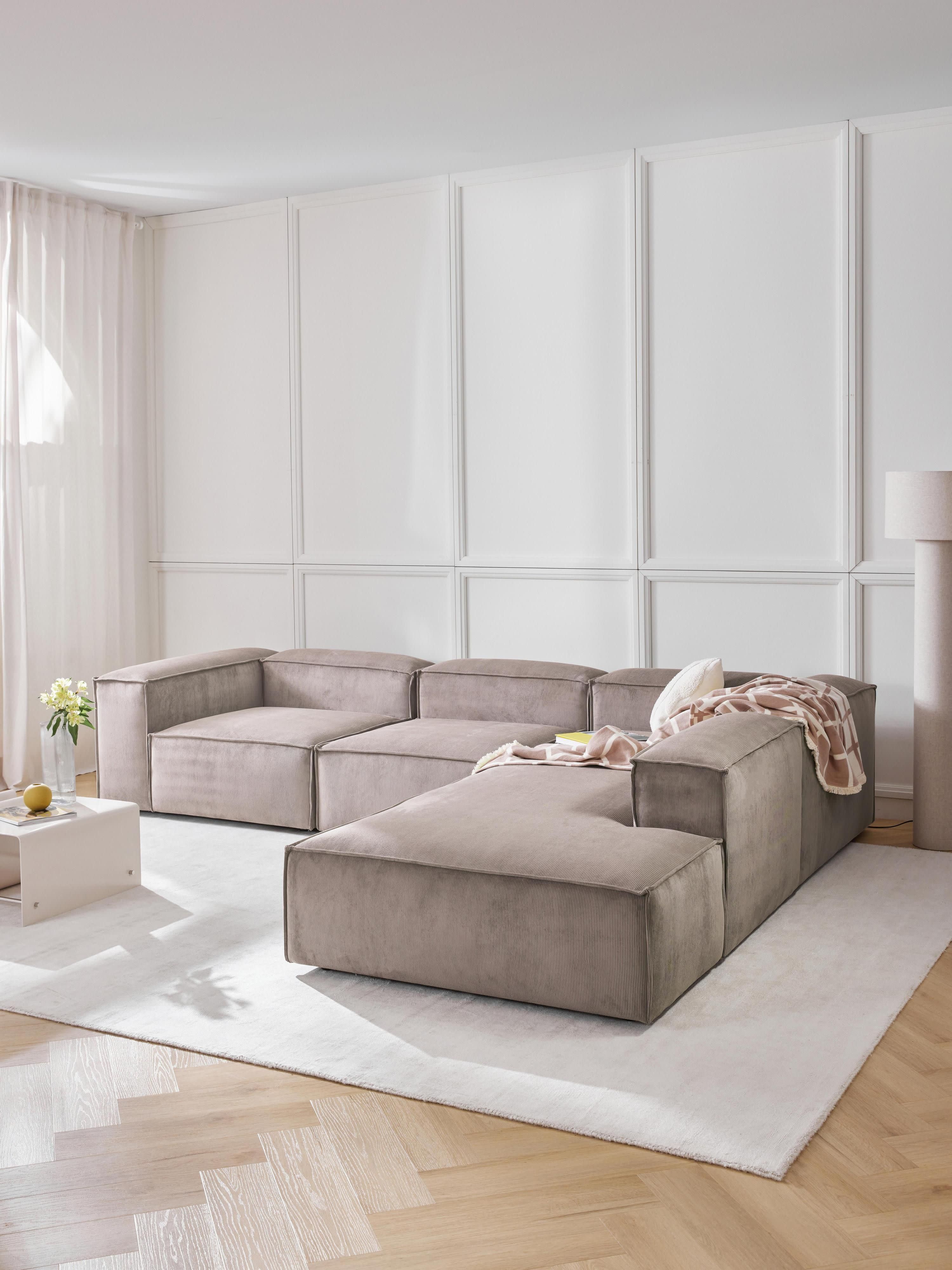 Modulares XL-Ecksofa Lennon (4-Sitzer) aus Cord