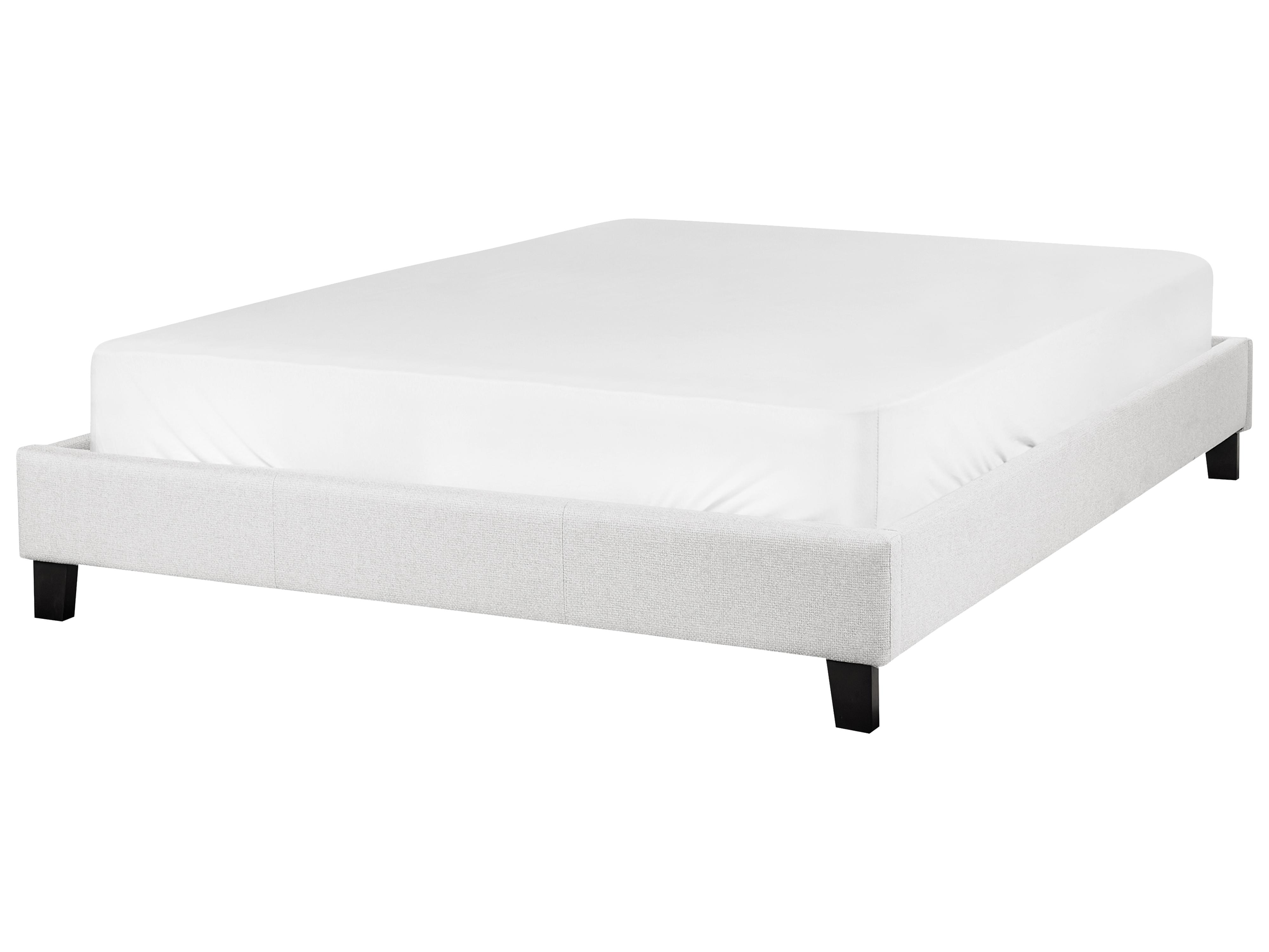 Bed without Headboard Fabric ROANNE 140 x 200 cm (EU Double) Light Grey