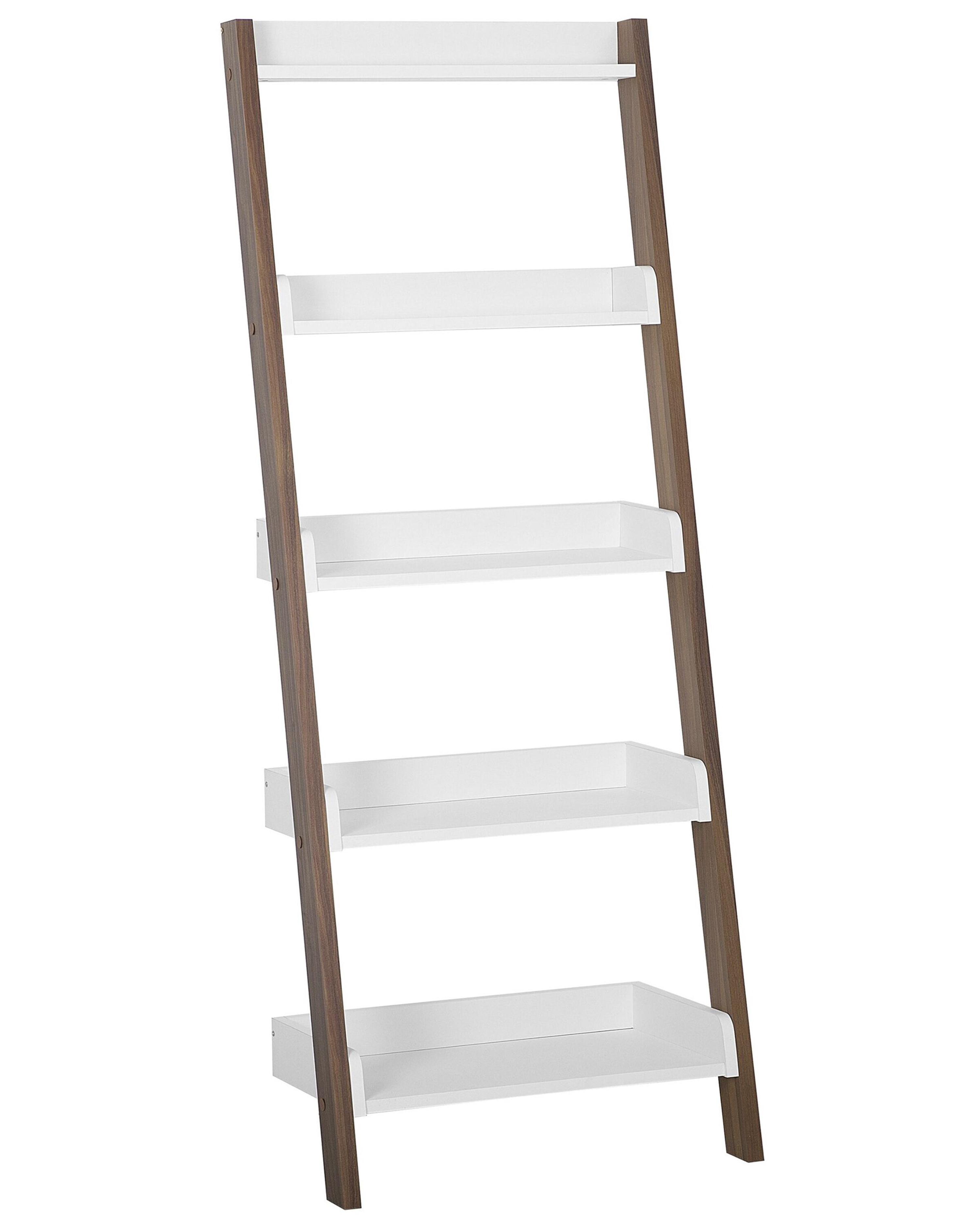5 Tier Shelving Unit MOBILE TRIO 164 cm Brown/ White