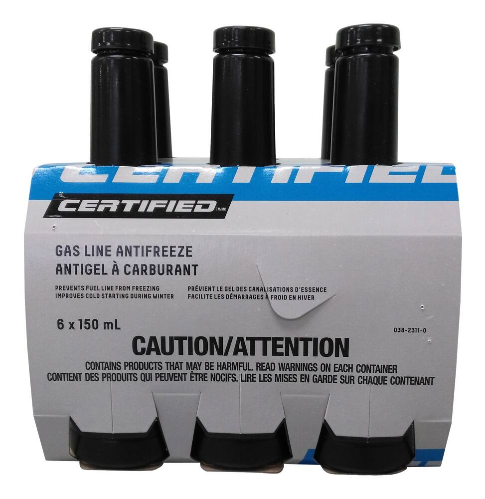 Certified Gas Line Antifreeze, 6-pk, 150-mL,