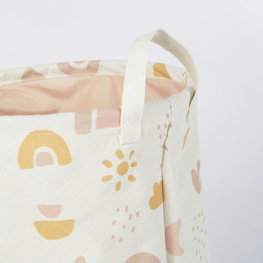 MALAGA - Sac de rangement bébé rose et orange à motifs