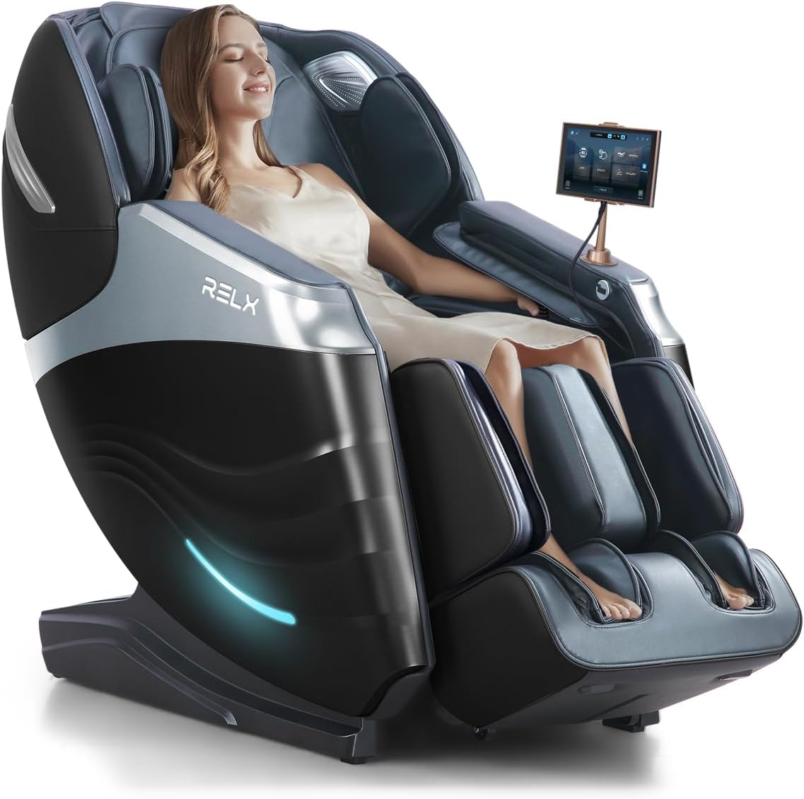 RELX Massage Chair Full Body, 20 Modes Zero Gravity SL-Track Shiatsu Massage Chair Built-in Heat System, Airbag Massage with Body Scan, Deep Yoga Stretch, Calfrest Extension and AI Control(Black)