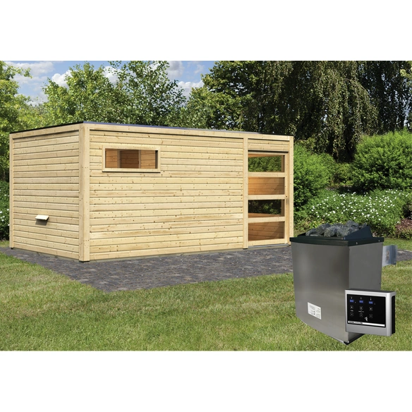 Saunahaus »Walk«, BxTxH: 508 x 276 x 210 cm, 9 kW Ofen mit ext. Steuerung