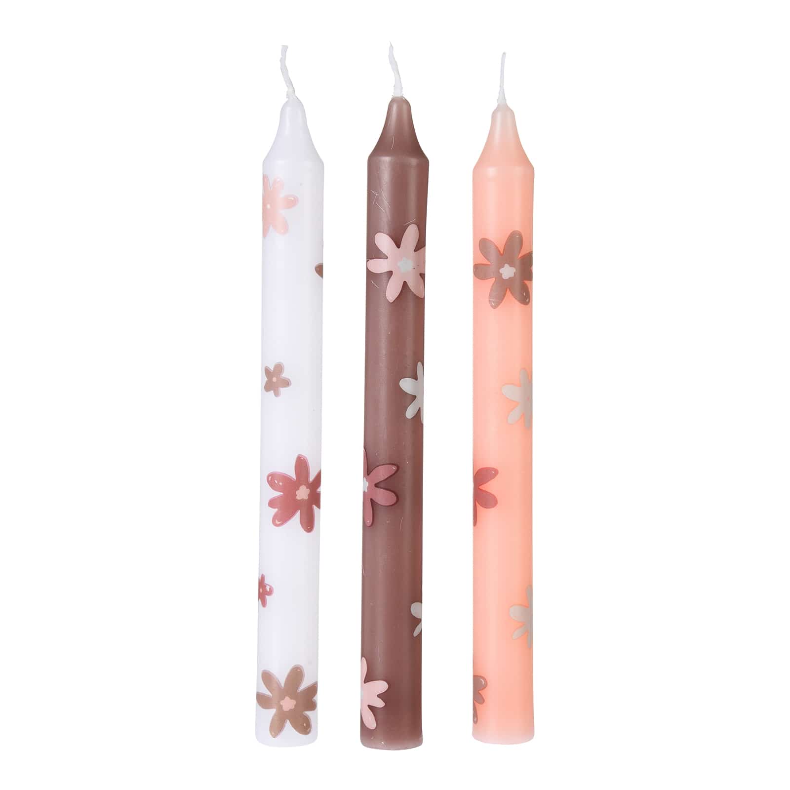 Stabkerzen-Set Natureflow Beige, ⌀ 2 cm, H 200 mm, 3 -tlg.