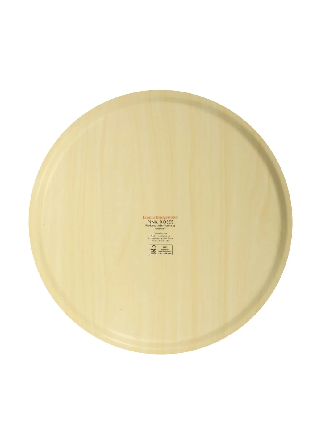 Pink Roses Round Birch Tray
