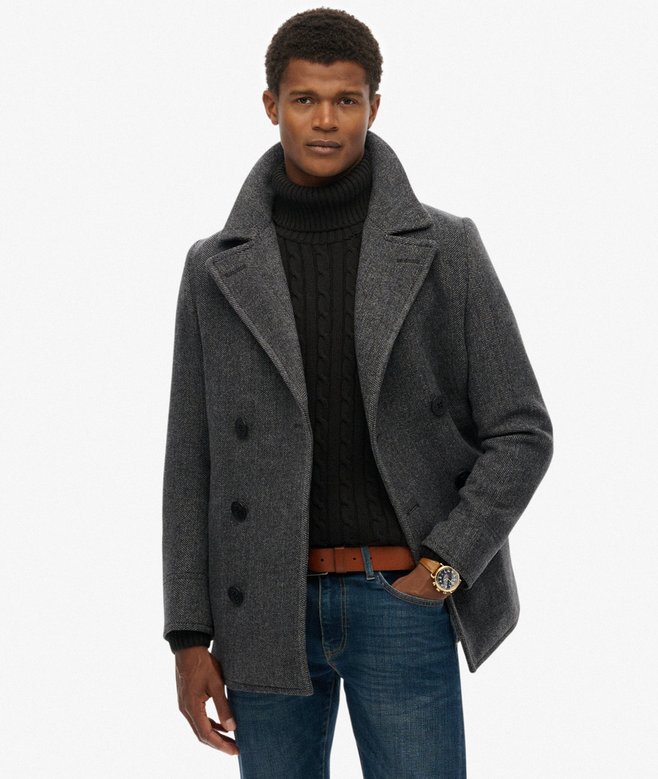The Merchant Store - Wool Blend Pea Coat