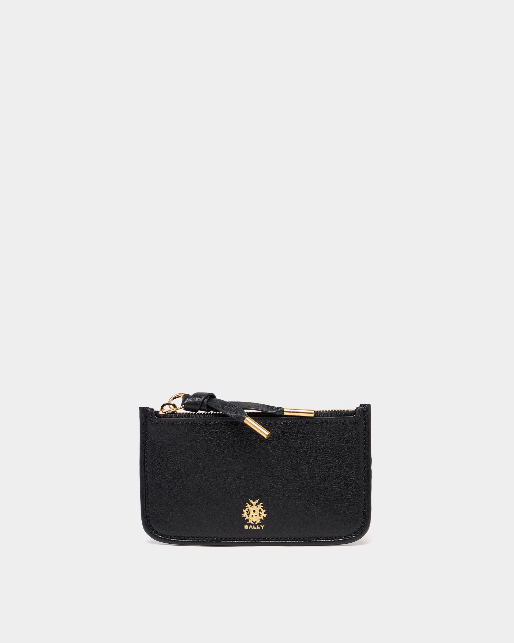 Bally Essential Kartenetui mit Reißverschluss aus schwarzem Leder