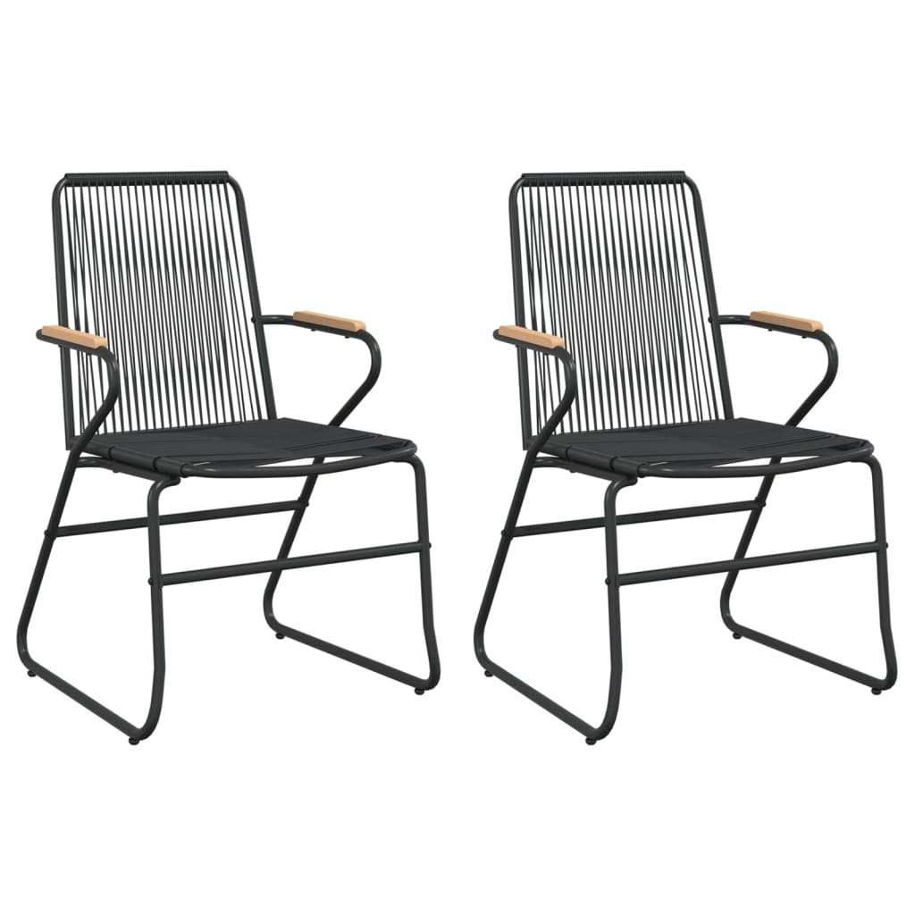 Krzesła ogrodowe 2 szt. czarne 58x59x85,5 cm rattan PVC
